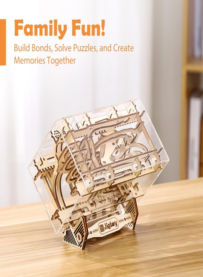 Jigtoy Wooden Marble Maze Fidget Toy Gravity Maze Marble Run Brain Game with Wood 3D Puzzles for Adults and Teens - Image 3